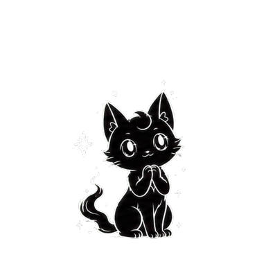 The cat curled up happy